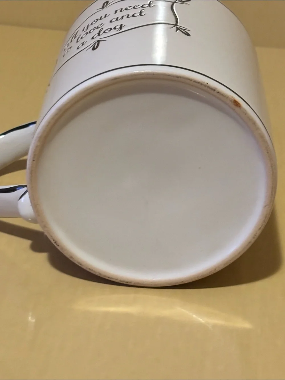 ALL YOU NEED IS LOVE AND A DOG” Large Ceramic Mug. Polka Dots